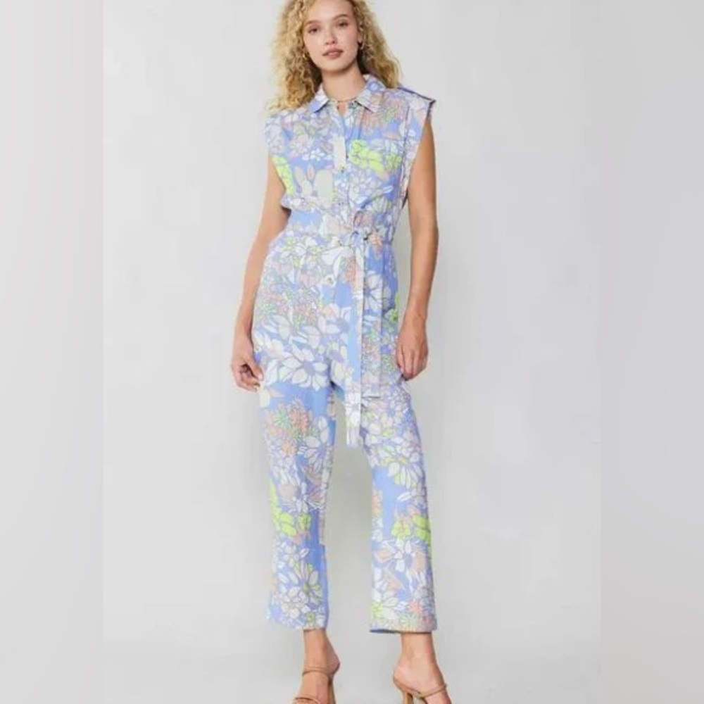 Current Air Pastel Floral Jumpsuit